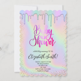 Roze goud, regenboogkleurige sterren Baby Shower  Kaart