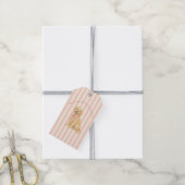 Roze Goud Retriever Baby Shower Cadeaulabel (Met Touw)