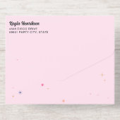 Roze Goud Retro Discoball Flares Sweet 16 Party All In One Uitnodiging (Achterzijde)