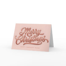 Roze Goud Retro Script Prettig Kerstfeest
