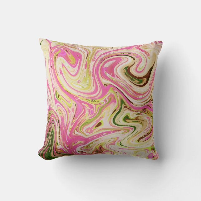 roze, goud, roos, wit, kunst, elegant, patroon, gl kussen (Voorkant)
