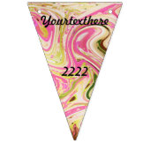 roze, goud, roos, wit, kunst, elegant, patroon, hu vlaggetjes (Derde vlag)