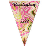 roze, goud, roos, wit, kunst, elegant, patroon, hu vlaggetjes (Tweede vlag)