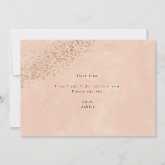 Roze goud roos zwarte spuitnevel kaart (Achterkant)