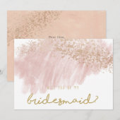 Roze goud roos zwarte spuitnevel kaart (Voorkant / Achterkant)