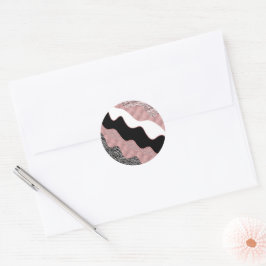 Roze Goud Roze Abstract Golf Modern Glam Trend Ronde Sticker