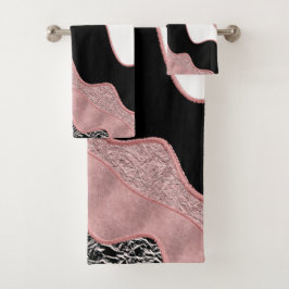 Roze Goud Roze Abstract Golf Modern Glam Trendige Bad Handdoek