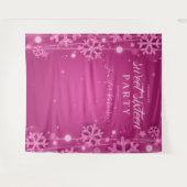 Roze Goud & Roze Achtergrond Winter Sweet Sixteen Wandkleed (Voorkant (horizontaal))