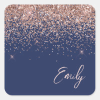 Roze Goud Roze Blauw Glitter Naam