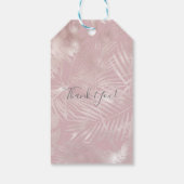 Roze Goud Roze Bloemendekking Tropische Palmboom B Cadeaulabel (Achterkant)