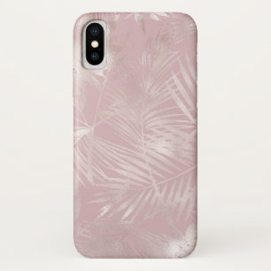 Roze Goud Roze Bloemendekking Tropische Palmboom B Case-Mate iPhone Case
