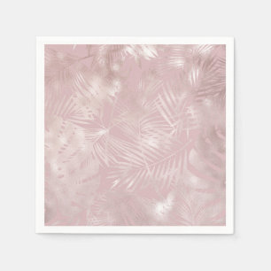 Roze Goud Roze Bloemendekking Tropische Palmboom B Servet