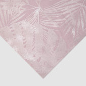 Roze Goud Roze Bloemrijk Tropisch Palmboomblad Tissuepapier (Detail)