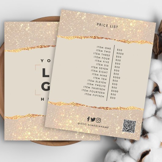 Roze goud roze elegante moderne meisjesachtige pri flyer