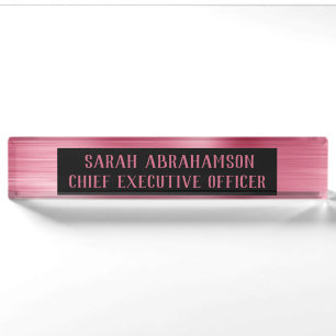 Roze Goud Roze Folie Glam Bureauteken Naambord