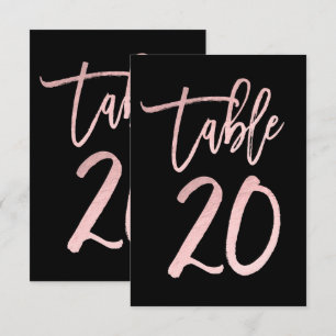 Roze Goud Roze Folie Moderne Script Tafel Nummer 2 Kaart