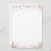 Roze Goud Roze Glam Moderne Chic Bruiloft Feest Kaart (Achterkant)