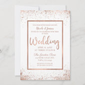 Roze Goud Roze Glam Moderne Chic Bruiloft Kaart (Voorkant)