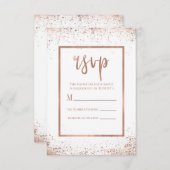 Roze Goud Roze Glam Moderne Chic Trouw RSVP (Voorkant / Achterkant)