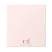 Roze goud roze glamour monogram minimalistisch notitieblok (Voorkant)