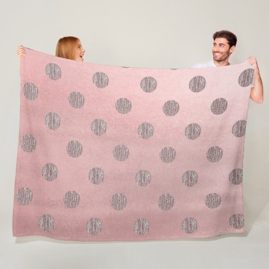 Roze Goud Roze Glans Glam Stippen Modern Chic Fleece Deken (In situ)