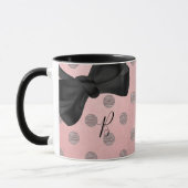 Roze Goud Roze Glans Glam Stippen Modern Chic Mok (Links)