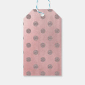 Roze Goud Roze Glans Glam Stippen Moderne Chic Cadeaulabel (Achterkant)