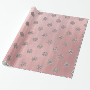 Roze Goud Roze Glans Glam Stippen Moderne Chic Cadeaupapier