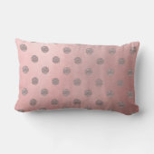 Roze Goud Roze Glans Glam Stippen Moderne Chic Kussen (Achterkant)