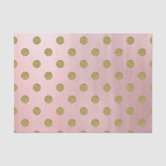 Roze Goud Roze Glans Glam Stippen Moderne Chic Tissuepapier (Voorkant)
