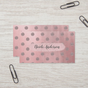 Roze Goud Roze Glans Glam Stippen Moderne Chic Visitekaartje