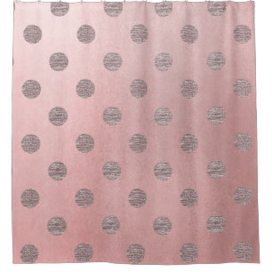 Roze Goud Roze Glans Glamour Stippen Modern Chic Douchegordijn