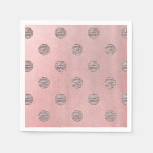 Roze Goud Roze Glans Glamour Stippen Moderne Chic Servetten