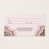 Roze Goud Roze Glitter Agate Geode Cadeaubon Visitekaartje (Achterkant)