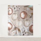 Roze Goud Roze & Glitter Ballonnen Feest Achtergro Wandkleed (Voorkant)