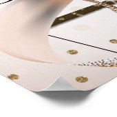 Roze Goud Roze Glitter Ballonnen Verjaardag Bord Poster (Hoek)