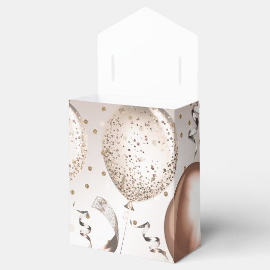 Roze Goud Roze Glitter Ballonnen Verjaardagsfeestj Bedankdoosjes (Geopend)