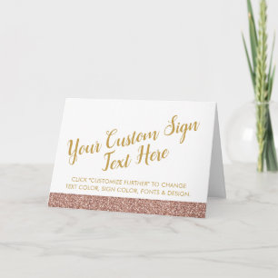 Roze Goud Roze Glitter Bruiloft Feest Aangepaste T Kaart