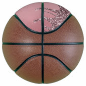 Roze Goud Roze Glitter Druppels Glans Monogram Naa Basketbal (Rechts)