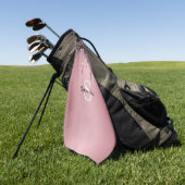 Roze Goud Roze Glitter Druppels Glans Monogram Naa Golfhanddoek (Groen)