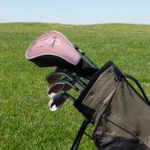 Roze Goud Roze Glitter Druppels Glans Monogram Naa Golfheadcover (Insitu)