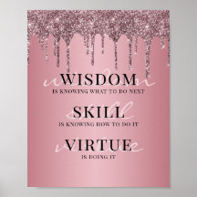 Roze Goud Roze Glitter Druppels Motiverende Spreuk