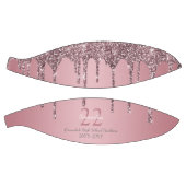 Roze Goud Roze Glitter Druppels Naam Team Nummer J Basketbal (Panelen)