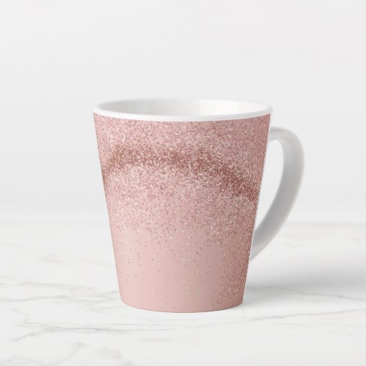Roze Goud Roze Glitter Latte Mok (Rechterhoek)
