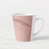 Roze Goud Roze Glitter Latte Mok (Rechts)