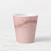 Roze Goud Roze Glitter Latte Mok (Voorkant)