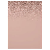 Roze Goud Roze Glitter Meisjesachtige Monogram Naa Klembord (Achterkant)