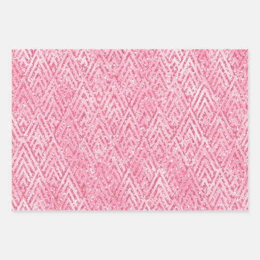 Roze Goud Roze Glitter Modieuze Inpakpapier Vel (Voorkant 2)