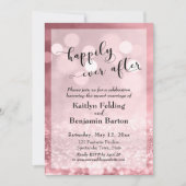 Roze Goud Roze Glitters Bokeh Happily Ever After Kaart (Voorkant)