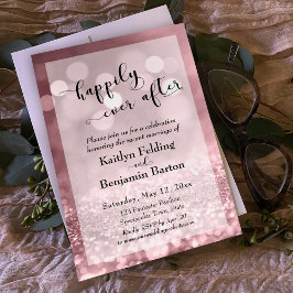 Roze Goud Roze Glitters Bokeh Happily Ever After Kaart
